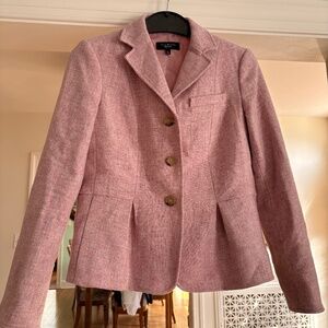 Talbots Light Mauve Pink Heathered Wool Feminine Soft Traditional Blazer Size 8